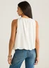 Gini London White Puff Ball Round Neck Sleeveless Top - L/XL Image 2