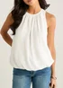 Gini London White Puff Ball Round Neck Sleeveless Top - L/XL Image 3