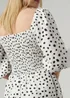 Wednesday’s Girl White Dot Print Square Neck Angel Sleeve Playsuit - 16 Image 3