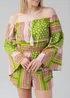 Influence Green Geometric Vibrant Print Bardot Off-The-Shoulder Playsuit - 8 Image 3