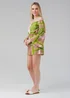 Influence Green Geometric Vibrant Print Bardot Off-The-Shoulder Playsuit - 8 Image 4