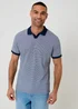Threadbare Navy Jacquard Trophy Neck Polo Shirt - S Image 1