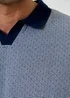 Threadbare Navy Jacquard Trophy Neck Polo Shirt - S Image 5