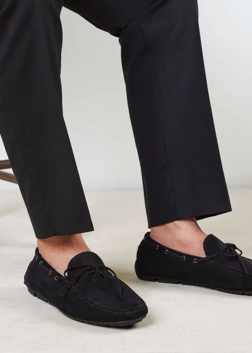 Where's That From Carter Black Faux Suede Slip on Lace Detail Loafer - 7 Image 6