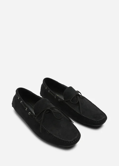Where's That From Carter Black Faux Suede Slip on Lace Detail Loafer - 7 Image 4