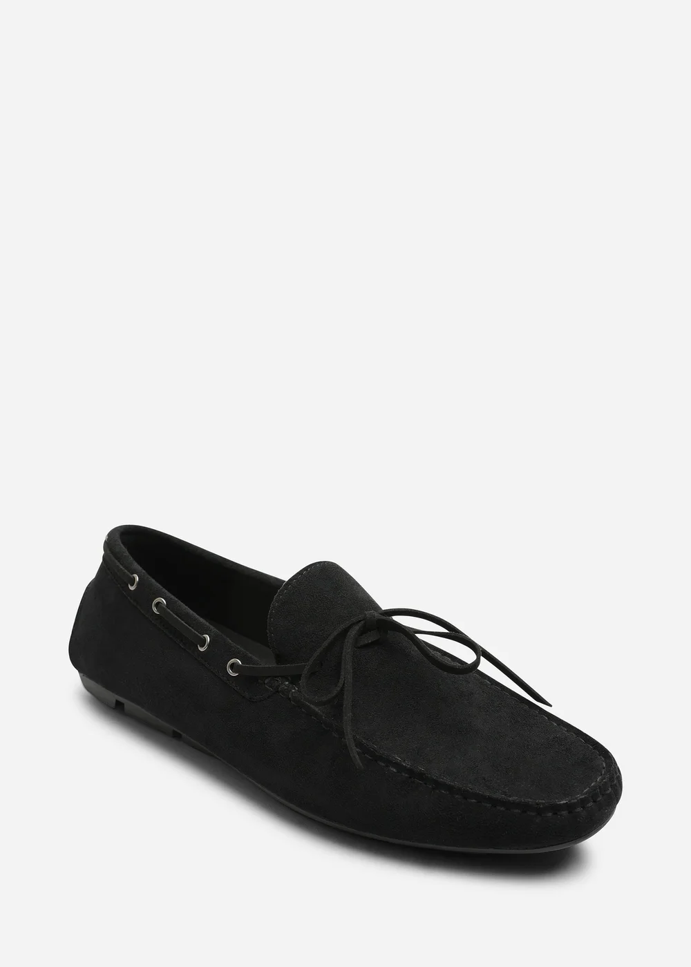 Where's That From Carter Black Faux Suede Slip on Lace Detail Loafer - 7 Image 3