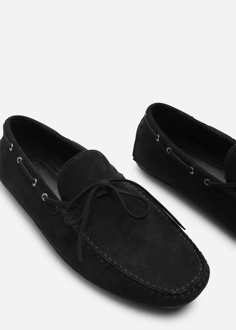 Where's That From Carter Black Faux Suede Slip on Lace Detail Loafer - 7 Image 5