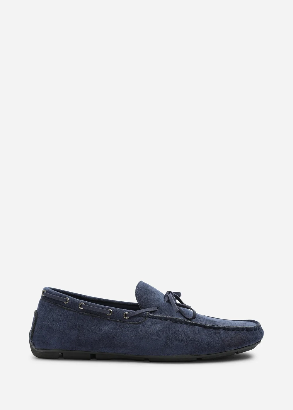 Where's That From Carter Navy Faux Suede Slip on Lace Detail Loafer - 11 Image 2