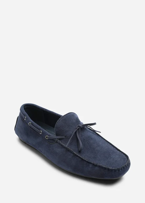 Where's That From Carter Navy Faux Suede Slip on Lace Detail Loafer - 11 Image 3