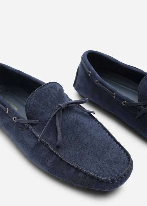 Where's That From Carter Navy Faux Suede Slip on Lace Detail Loafer - 11 Image 5