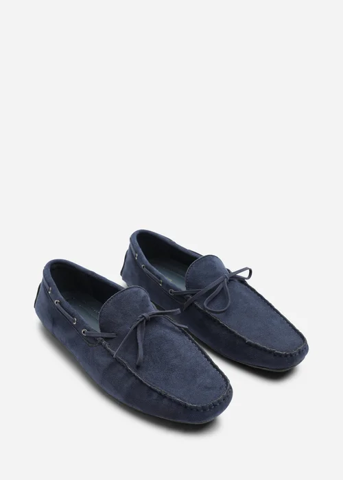 Where's That From Carter Navy Faux Suede Slip on Lace Detail Loafer - 11 Image 4