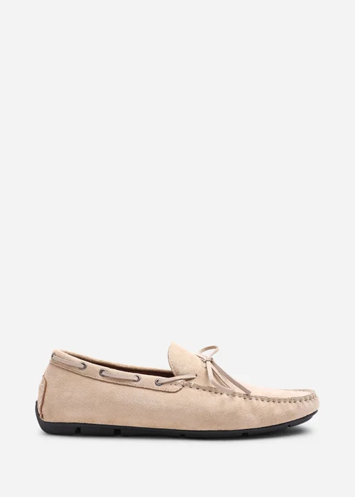 Where's That From Carter Beige Faux Suede Slip on Lace Detail Loafer - Size 7 Image 1