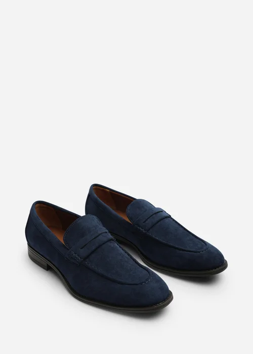 Where's That From Gavin Navy Faux Suede Slip on Penny Loafer - 11 Image 3