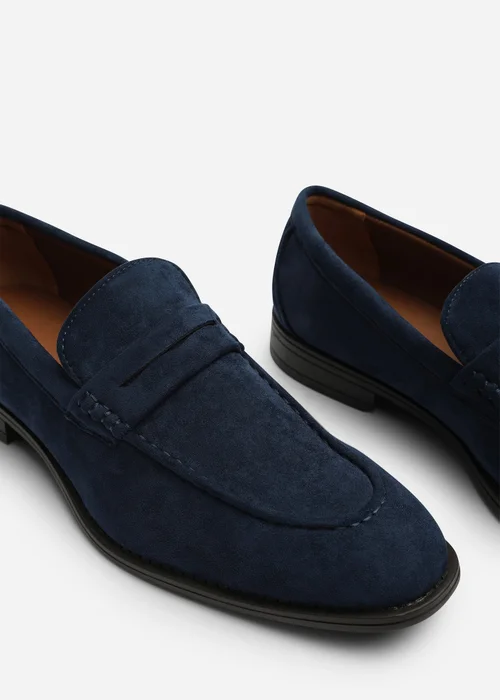 Where's That From Gavin Navy Faux Suede Slip on Penny Loafer - 11 Image 4