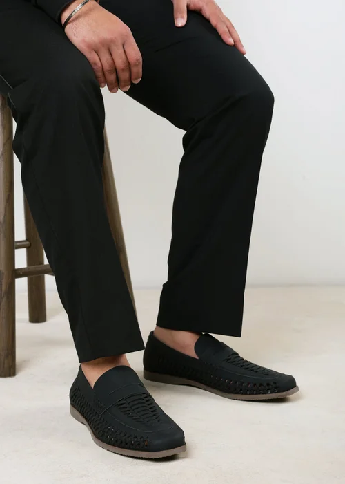Where's That From Colby Black Weave Slip on Loafers - 8 Image 6