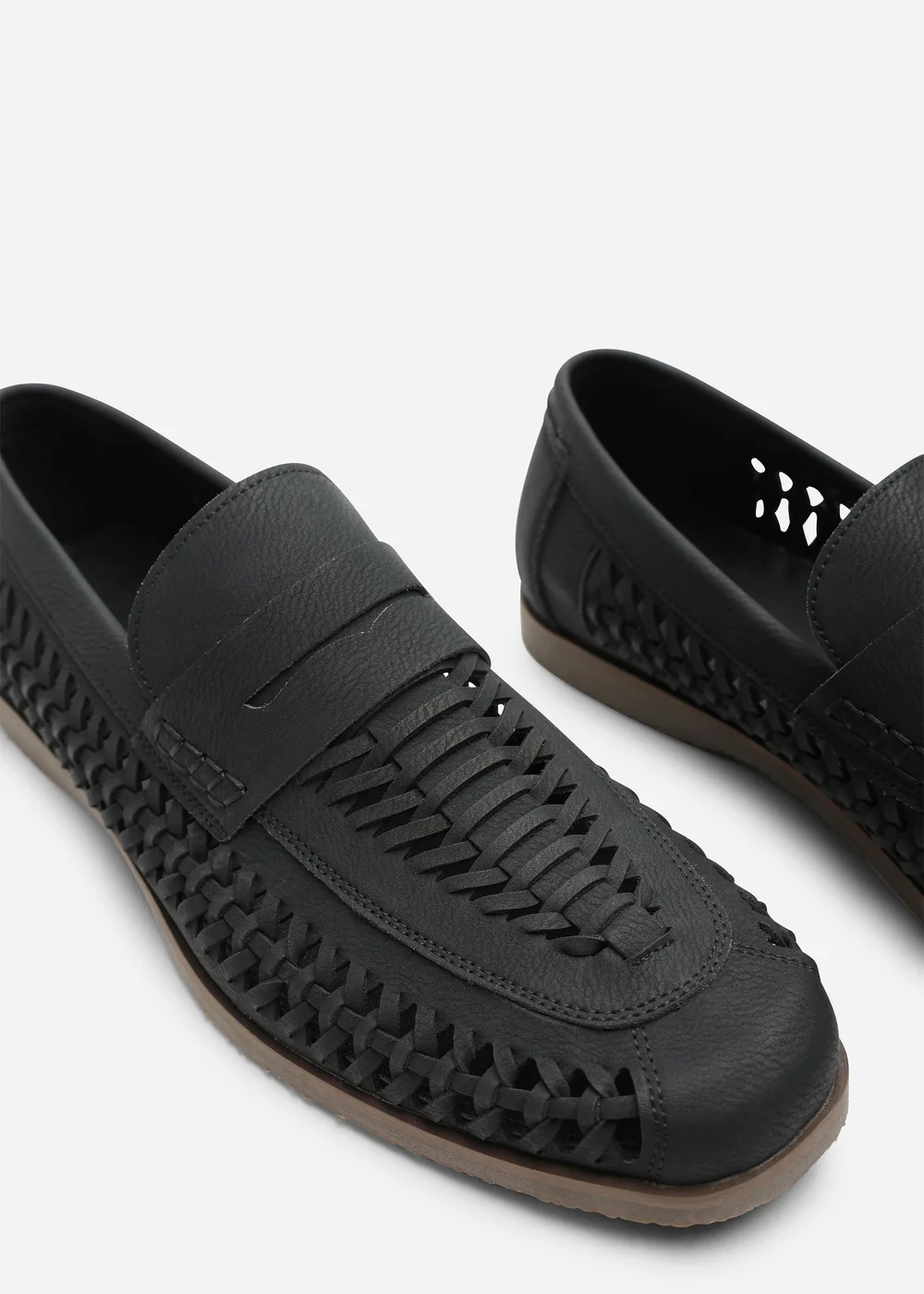 Where's That From Colby Black Weave Slip on Loafers - 8 Image 5