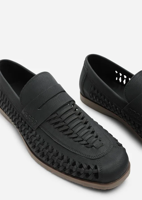 Where's That From Colby Black Weave Slip on Loafers - 8 Image 5