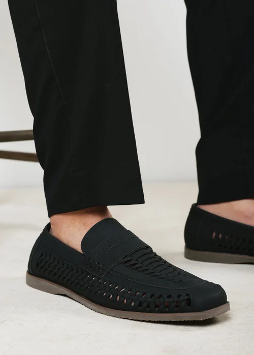 Where's That From Colby Black Weave Slip on Loafers - 8 Image 1