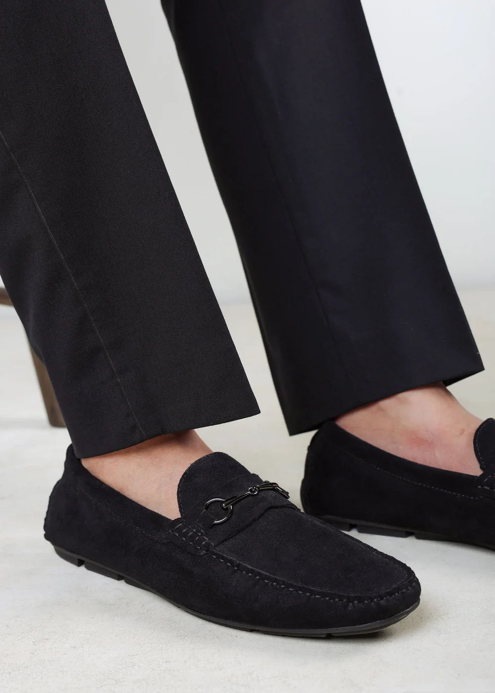Where's That From Hudson Black Faux Suede Slip On Buckle Loafer - 10 Image 1