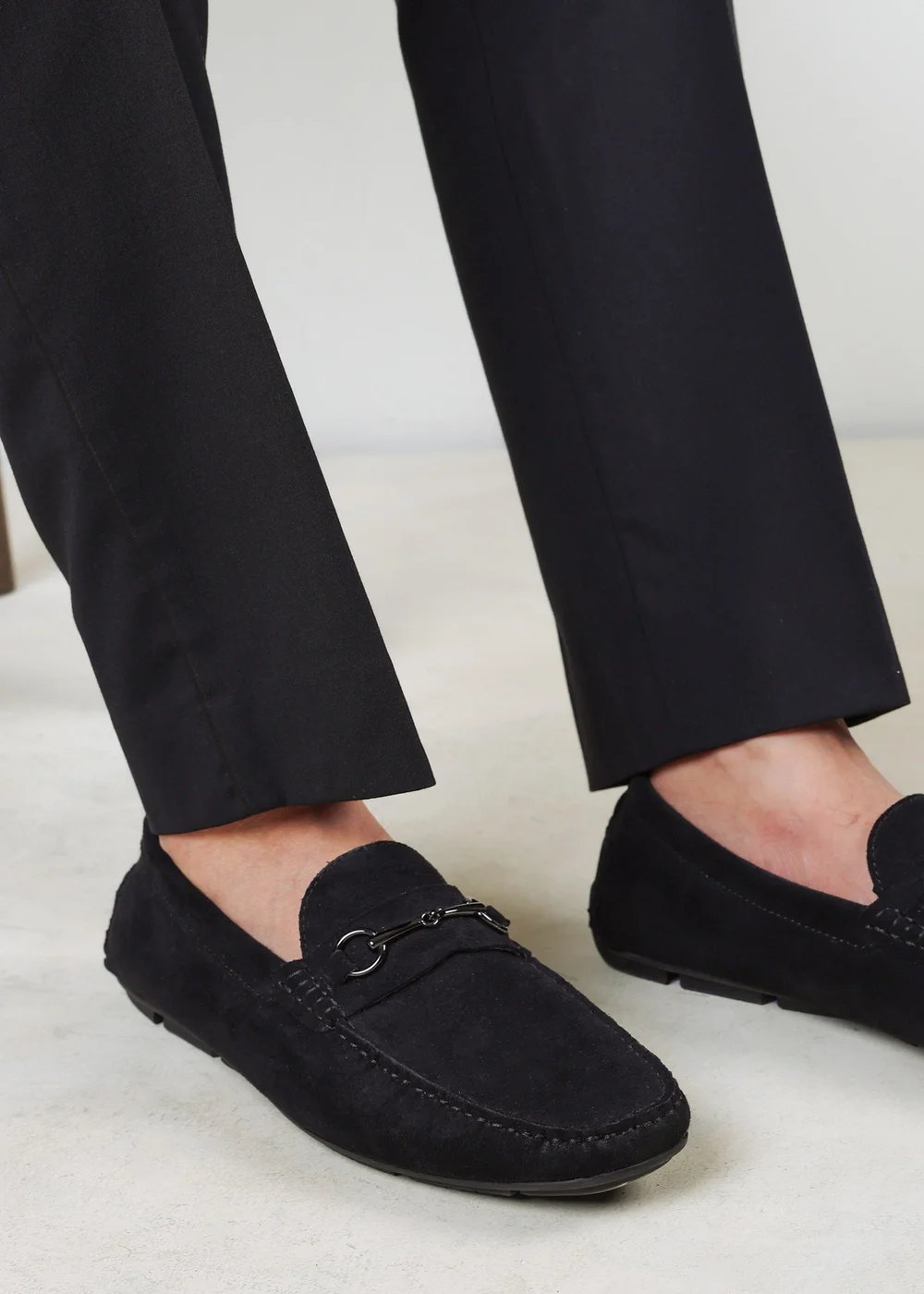 Where's That From Hudson Black Faux Suede Slip On Buckle Loafer - 10 Image 6