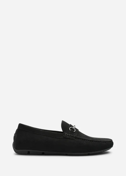 Where's That From Hudson Black Faux Suede Slip On Buckle Loafer - 10 Image 2