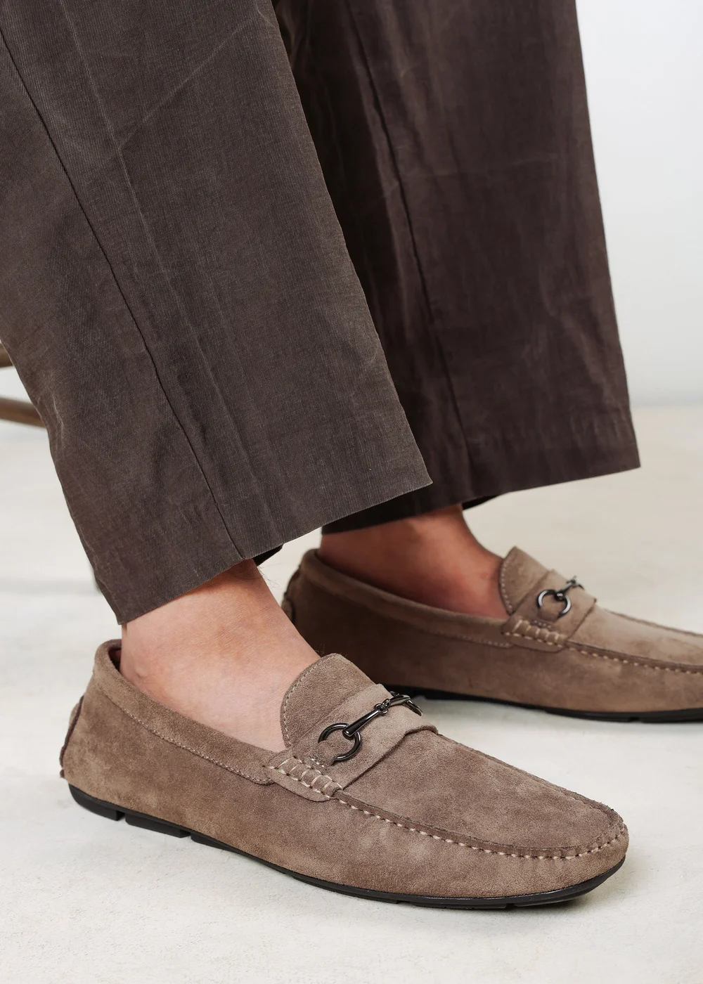 Where's That From Hudson Khaki Faux Suede Slip On Buckle Loafer - 11 Image 1