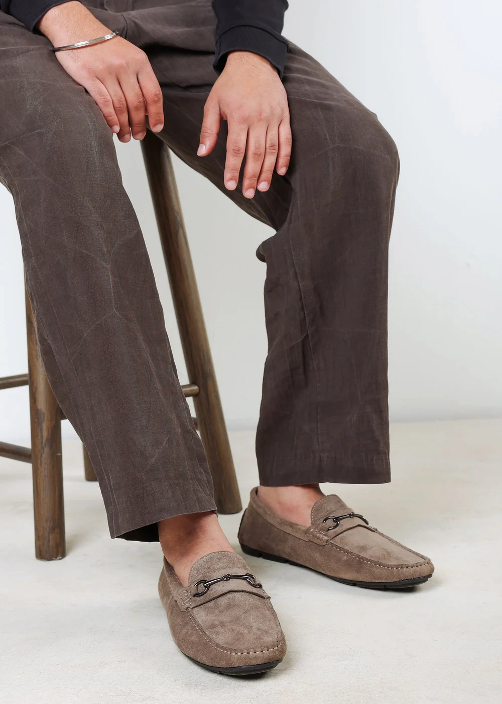 Where's That From Hudson Khaki Faux Suede Slip On Buckle Loafer - 11 Image 6