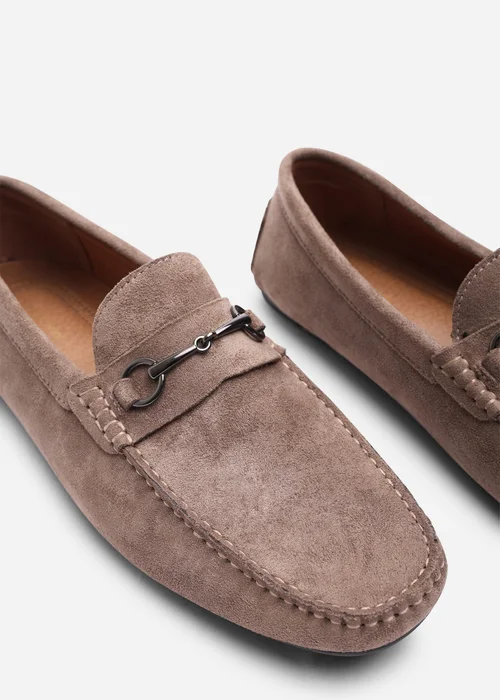 Where's That From Hudson Khaki Faux Suede Slip On Buckle Loafer - 11 Image 5