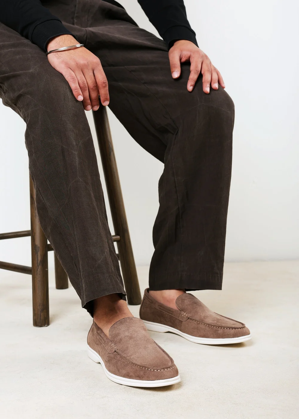 Where's That From Trent Khaki Faux Suede Slip On Easy Loafer - 9 Image 1