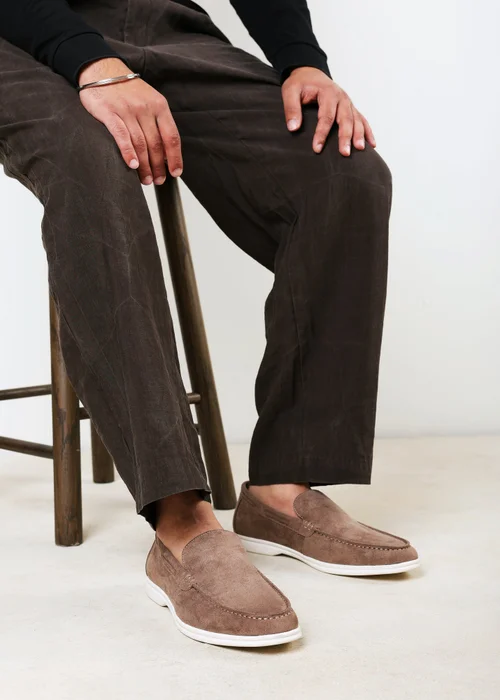Where's That From Trent Khaki Faux Suede Slip On Easy Loafer - 9 Image 1
