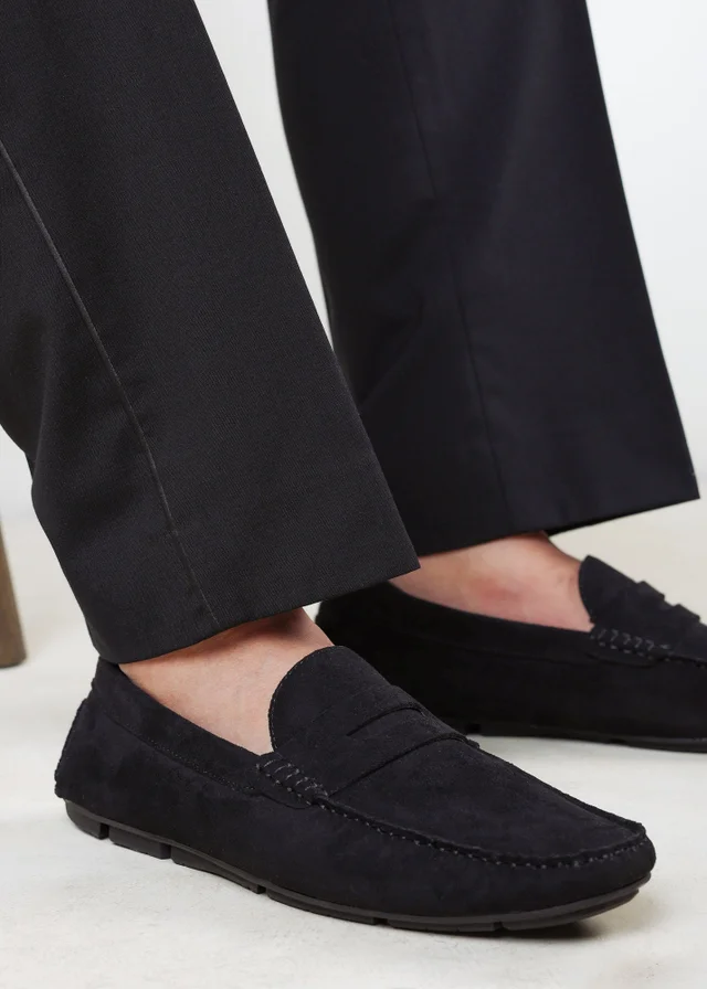 Where's That From Kyle Black Faux Suede Slip on Bubble Loafer