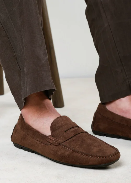 Where's That From Kyle Dark Brown Faux Suede Slip on Bubble Loafer - 11 Image 6