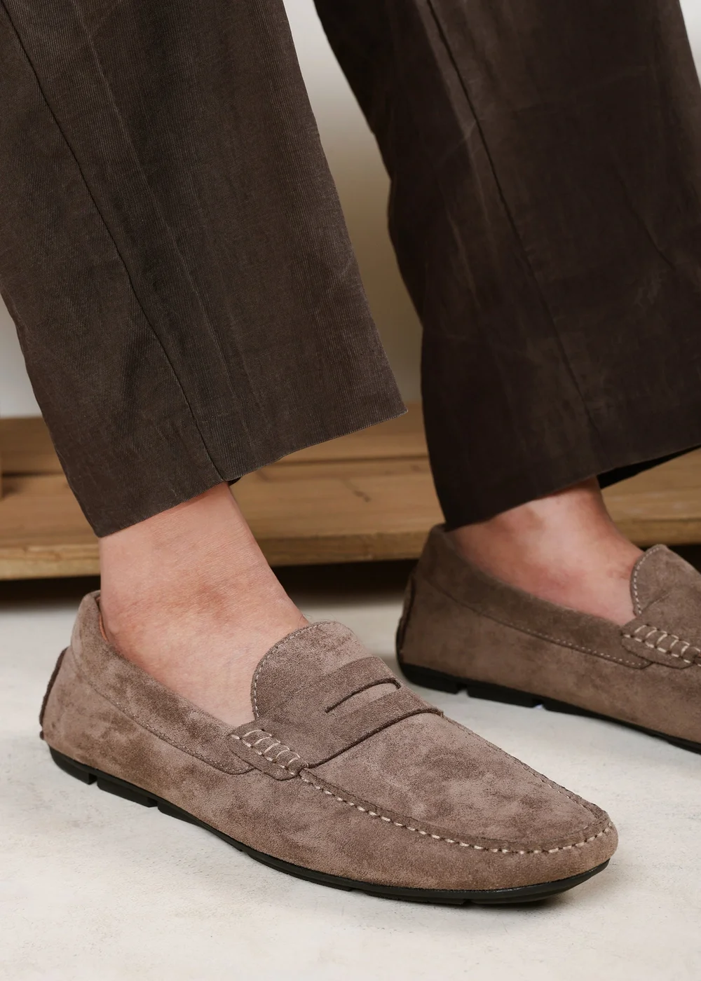 Where's That From Kyle Khaki Faux Suede Slip on Bubble Loafer - 12 Image 6