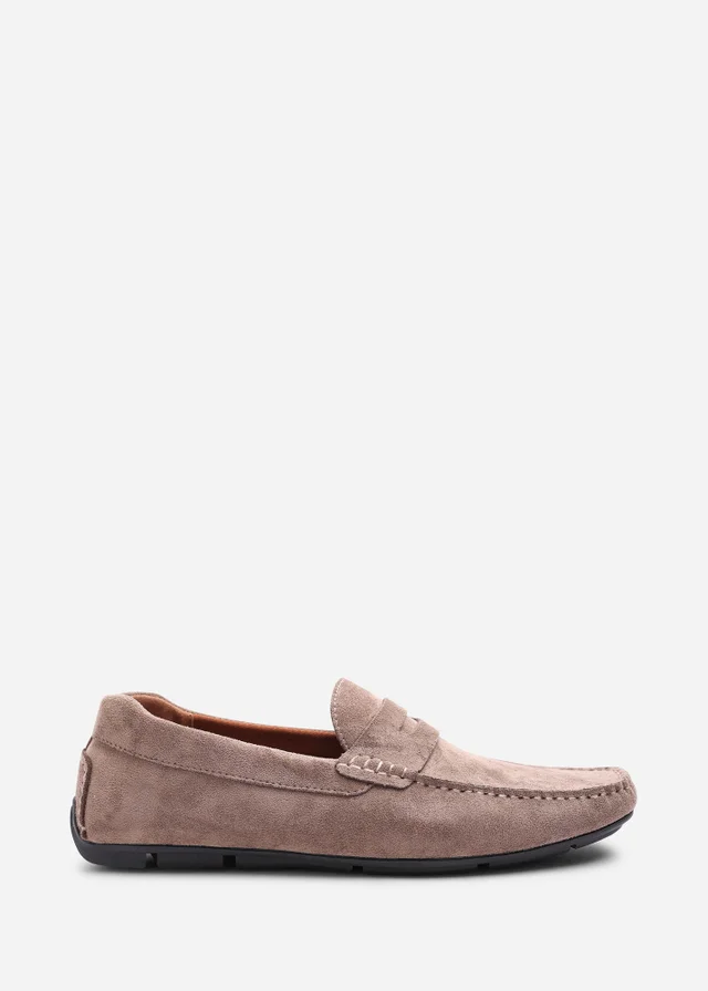 Where's That From Kyle Khaki Faux Suede Slip on Bubble Loafer
