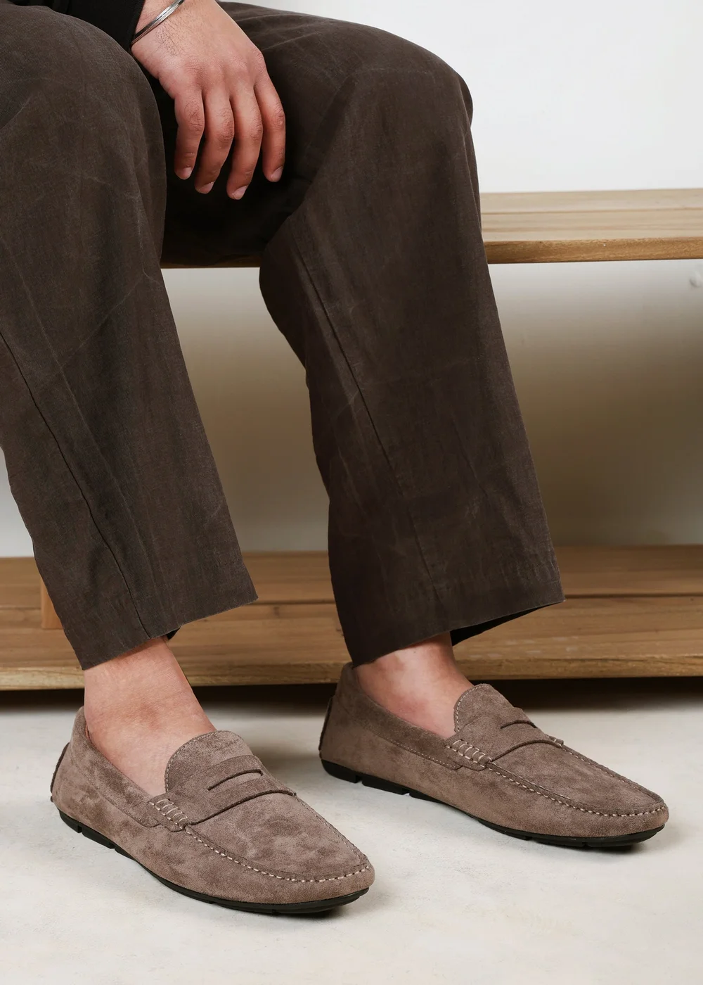 Where's That From Kyle Khaki Faux Suede Slip on Bubble Loafer - 12 Image 1