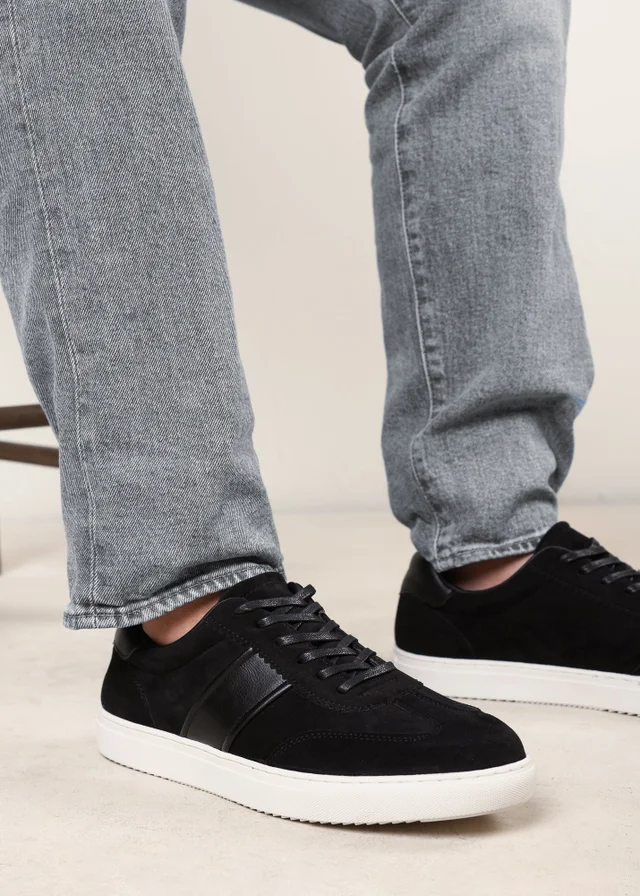 Where's That From Clark Black Low Cut Lace Up Trainers