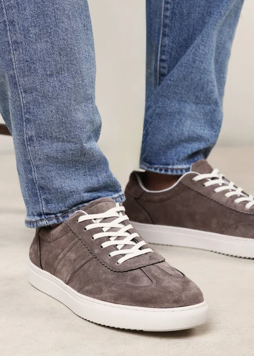 Where's That From Clark Grey Low Cut Lace Up Trainers - 10 Image 1