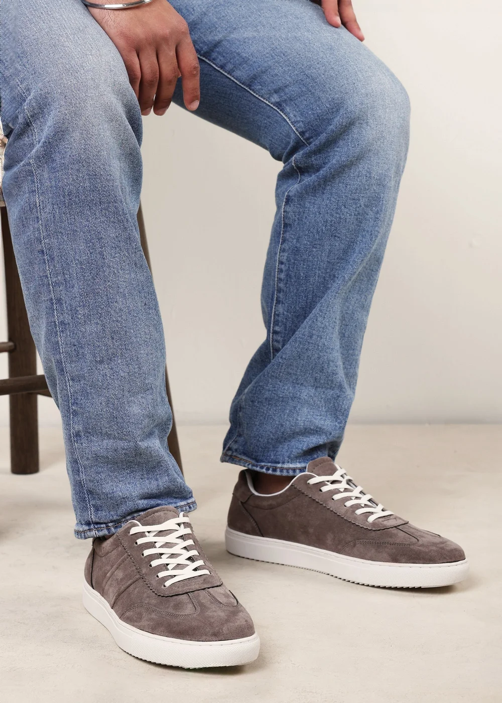 Where's That From Clark Grey Low Cut Lace Up Trainers - 10 Image 6