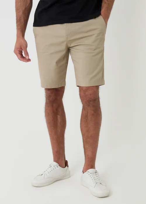Threadbare Stone Elasticated Waist Stretch Chino Shorts - 38/L32 Image 1