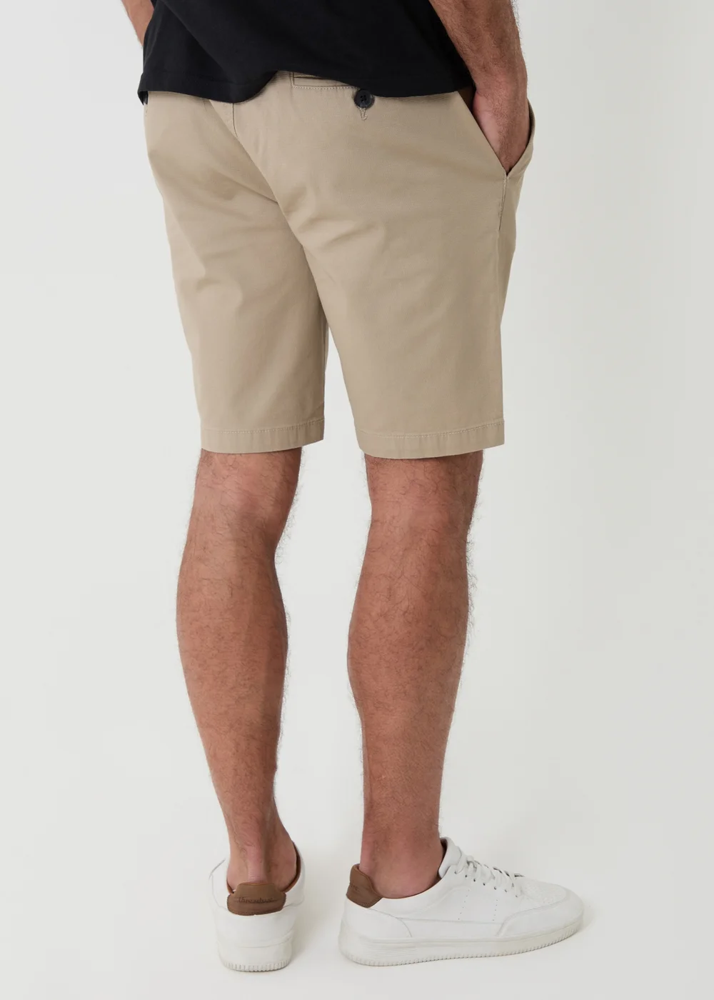 Threadbare Stone Elasticated Waist Stretch Chino Shorts - 38/L32 Image 2