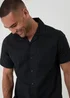 Threadbare Black Linen Cotton Blend Short Sleeve Shirt - S Image 4