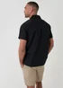 Threadbare Black Linen Cotton Blend Short Sleeve Shirt - S Image 2