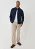 Threadbare Navy Linen Blend Lightweight Shacket - XL Image 3
