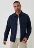 Threadbare Navy Linen Blend Lightweight Shacket - XL Image 1