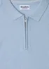 Threadbare Blue Quarter Zip Knitted Polo - 2XL Image 5