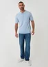 Threadbare Blue Quarter Zip Knitted Polo - 2XL Image 3
