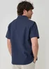 Threadbare Navy Textured Cotton Short Sleeve Shirt - S Image 2