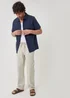 Threadbare Navy Textured Cotton Short Sleeve Shirt - S Image 3