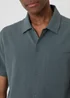 Threadbare Blue Boxy Fit Textured Short Sleeve Shirt - 2XL Image 4