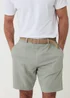 Threadbare Soft Green Linen Blend Shorts with Belt - 38/L32 Image 4